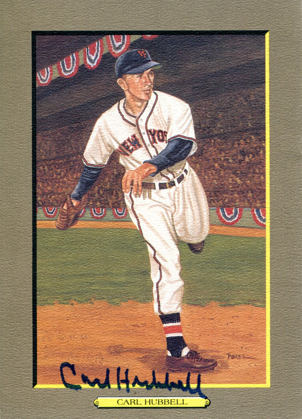 Carl Hubbell Autographed Perez Steele Greatest Moments Card (Jsa)