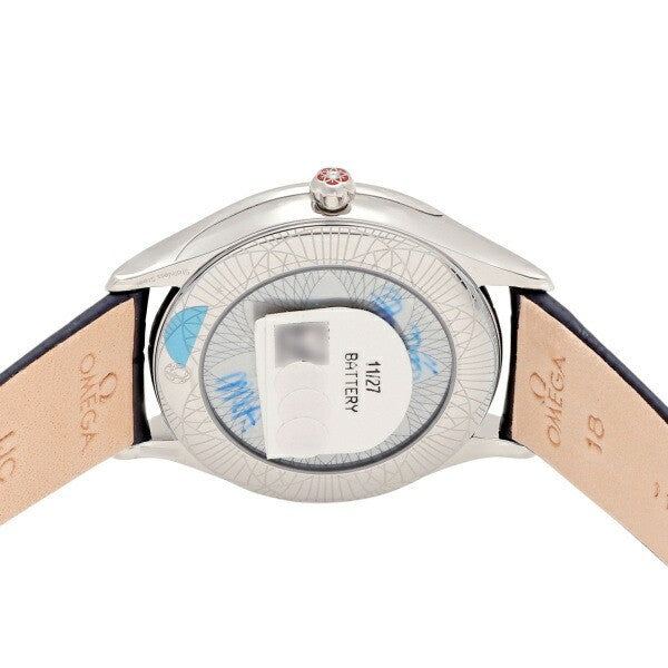 Omega De Ville Trsor 428.18.36.60.03.001 Blue Leather Women'S Watch New In Box