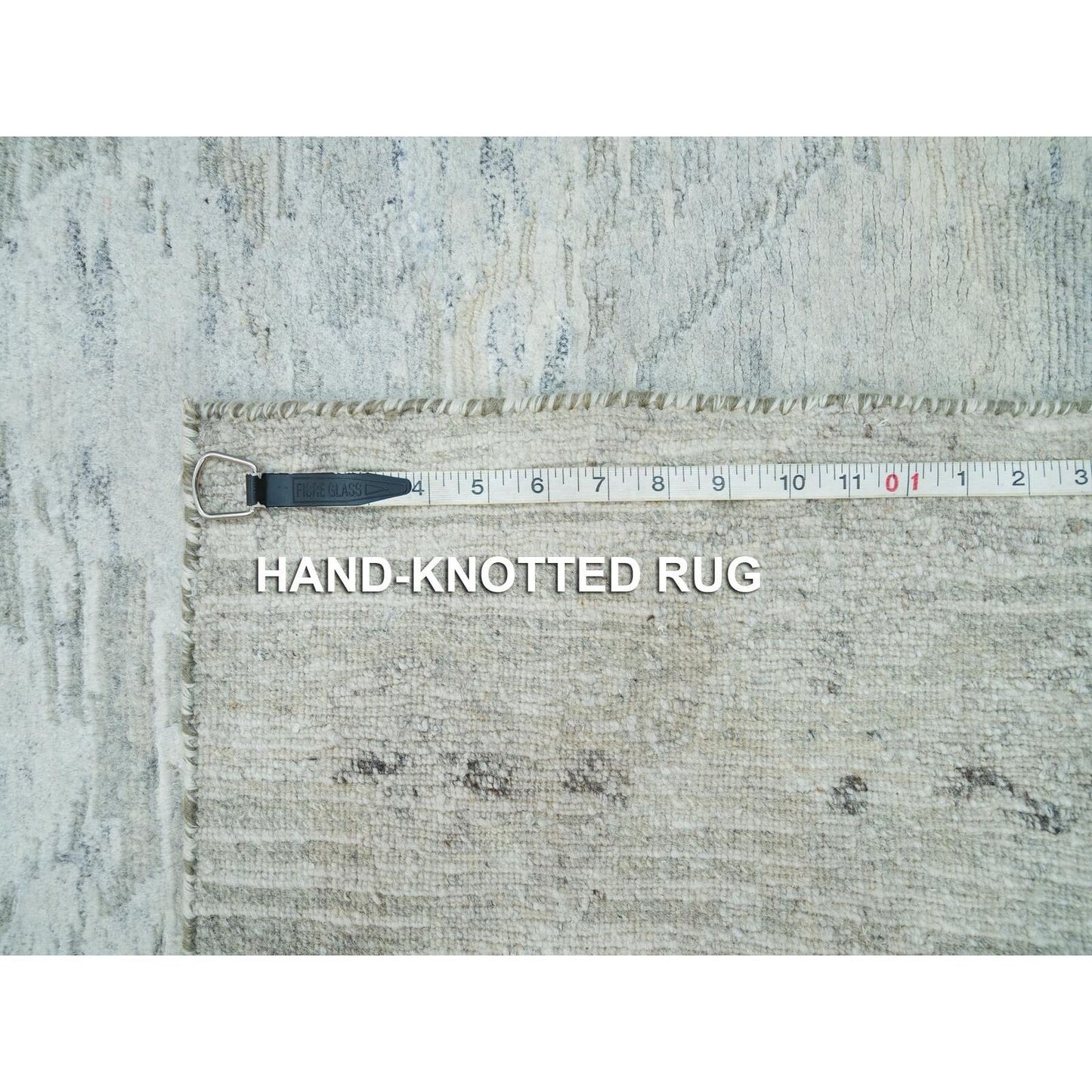 2'7"X22' Gray Modern Design Hand Spun Wool Hand Knotted Xl Runner Rug