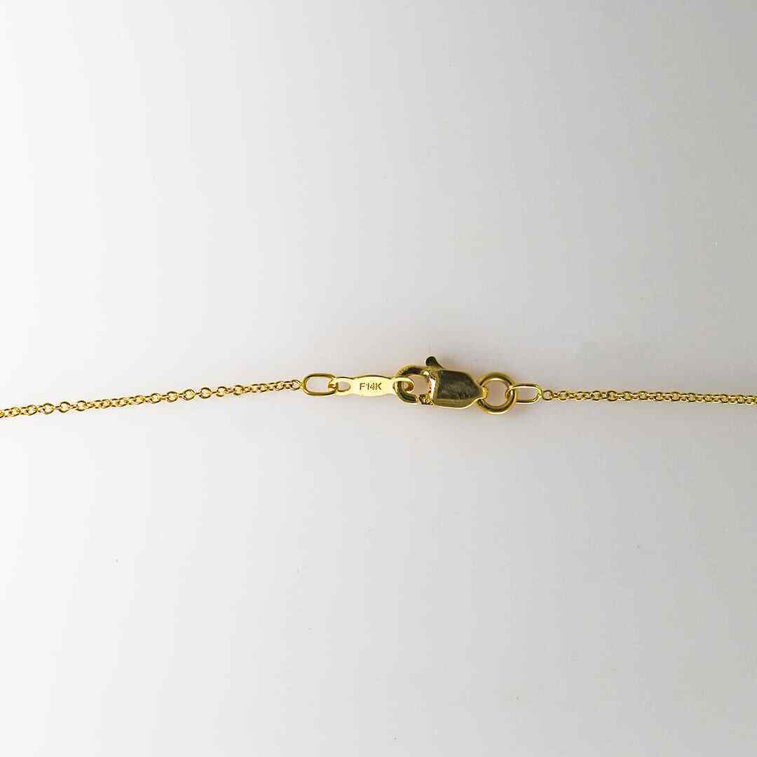14K Yellow Gold Peridot & Diamond Necklace 4.9G
