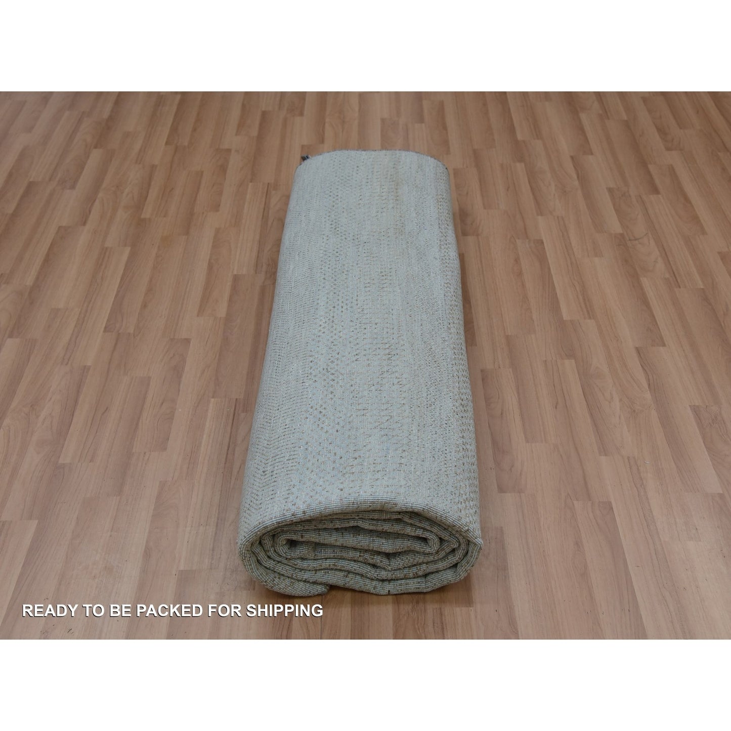 8'X10' Tempered Gray Grass Design Hand Knotted 100% Wool Oriental Rug