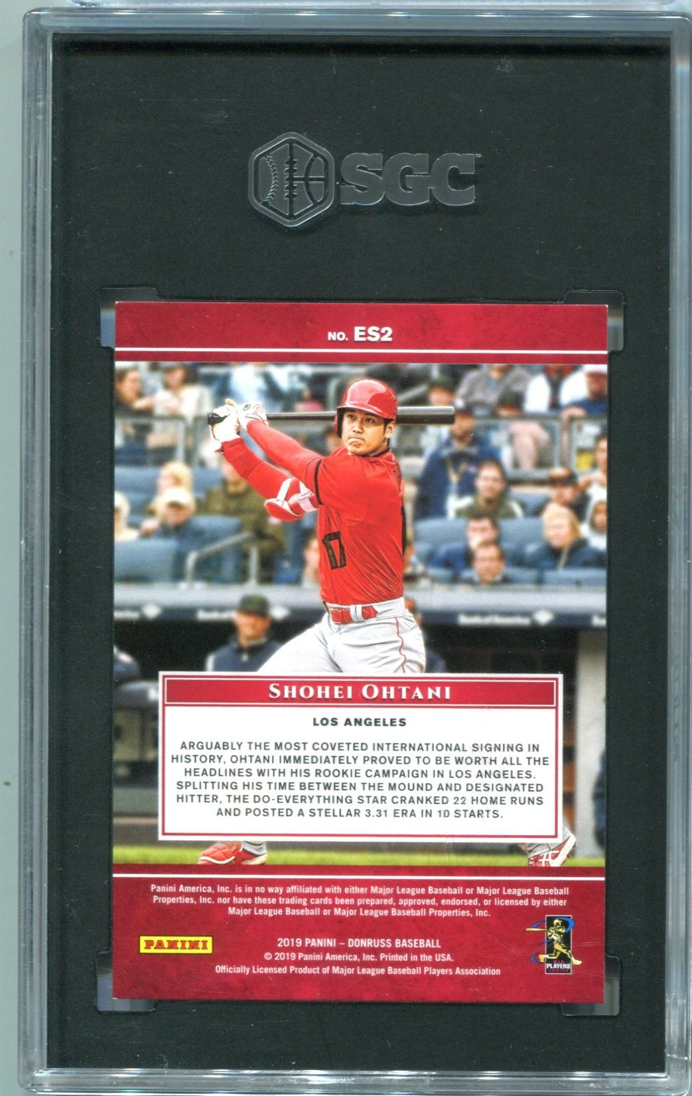 Shohei Ohtani 2019 Donruss Elite #Es2 Elite Series Sgc 9 Card 253/999