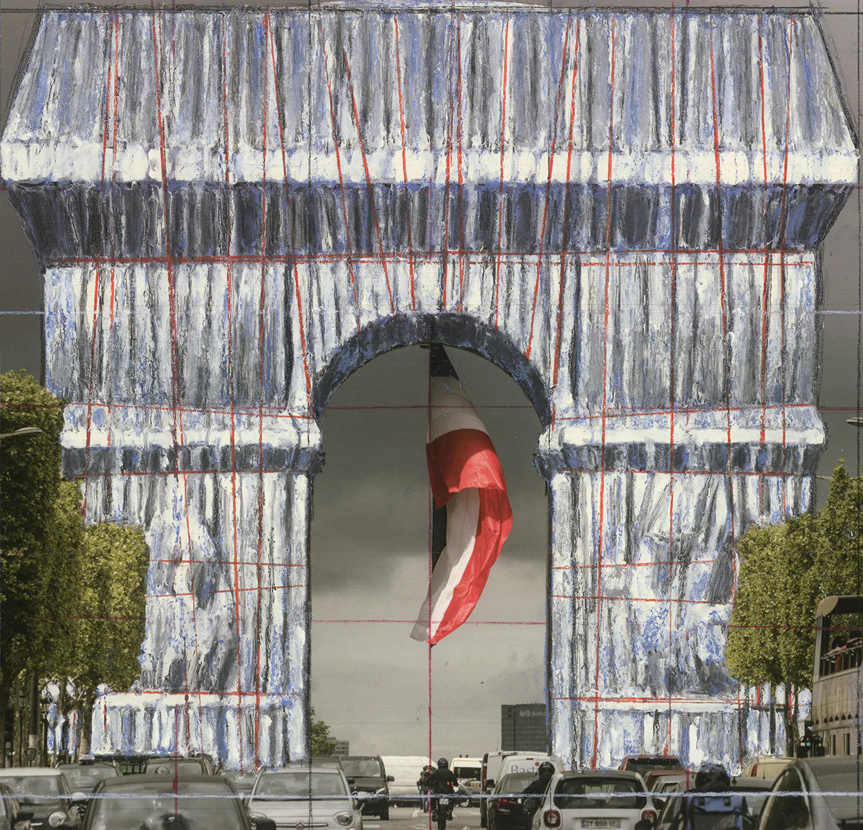 Javacheff Christo L'Arc De Triomphe, Wrapped Project For Paris I " Offse