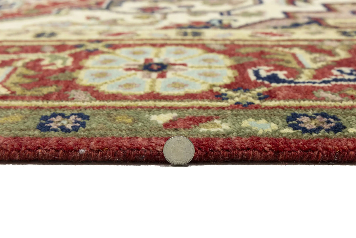 Handmade Scarlet Red Traditional Wool Heriz