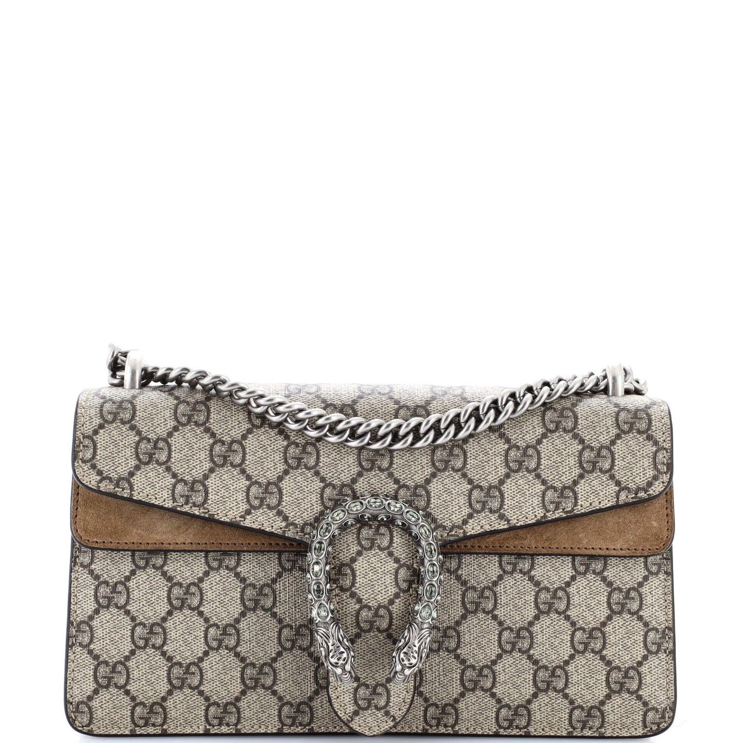 Gucci Dionysus Bag Gg Coated Canvas With Crystal Embellished Metal Small