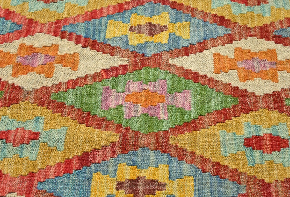 Reversible Kilim Oriental Rug Multicolored