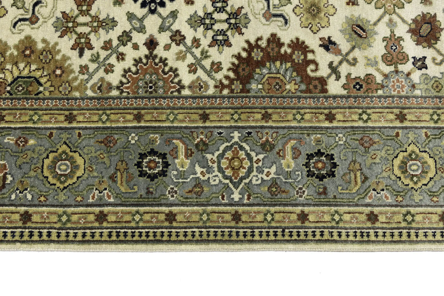 Wool Oriental Rug Geometric Style Carpet Farmho