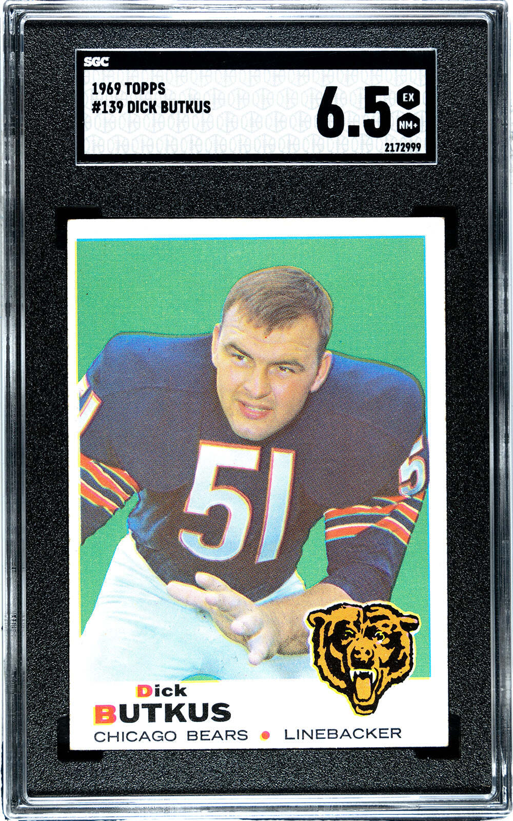 Dick Butkus 1969 Topps #139 Sgc 6.5