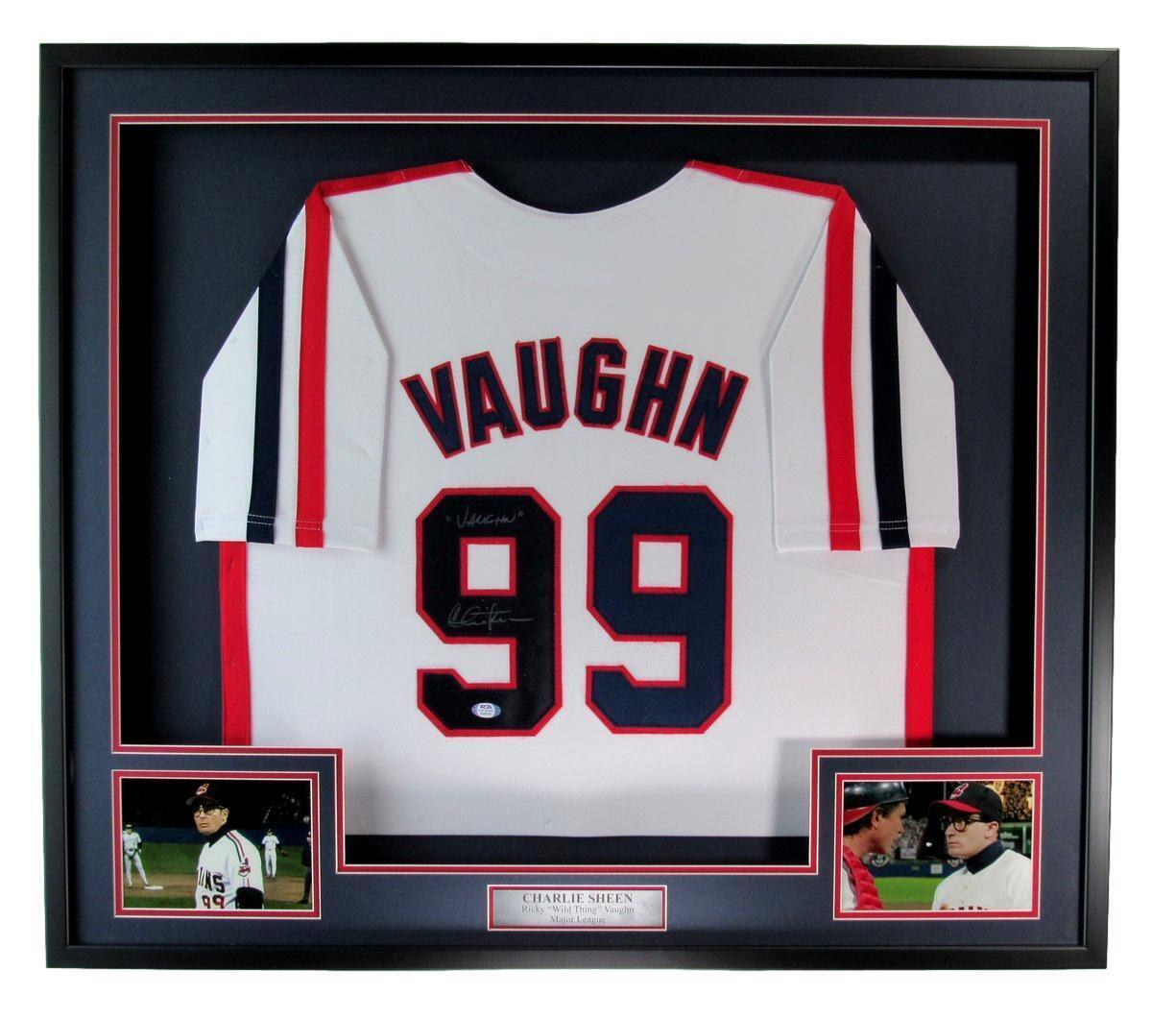 Charlie Sheen Autographed/Inscr Baseball Jersey