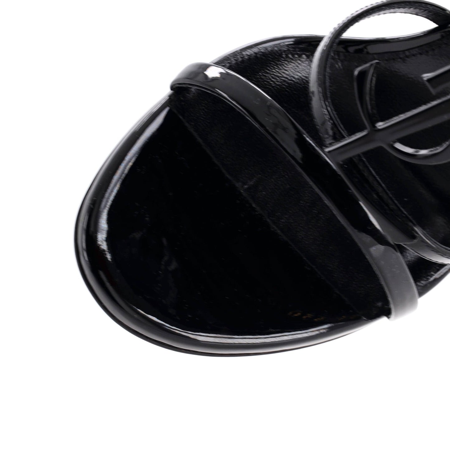 Saint Laurent Women'S Cassandra Heeled Sandals Patent 100