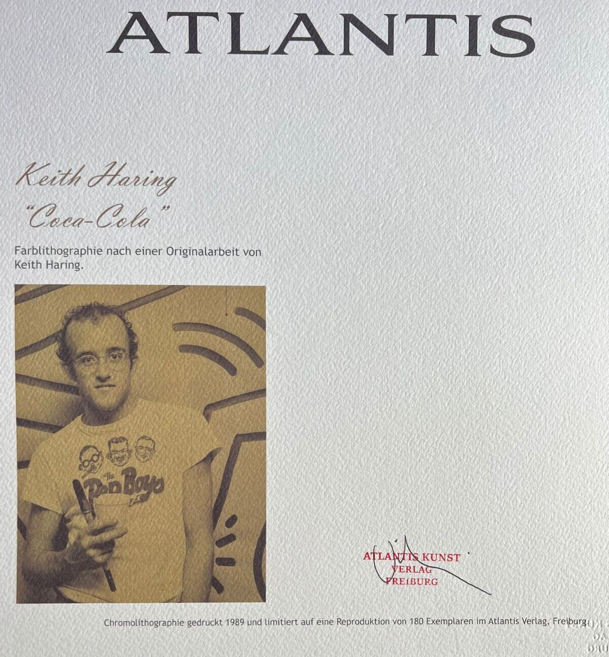 Keith Haring Lithograph Of A Coa Painting Signed Numbered Pencil Pen
