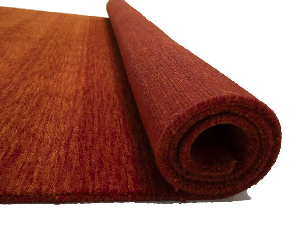 Orange Red Solid Design Hand-Loomed 6X9 Gabbeh