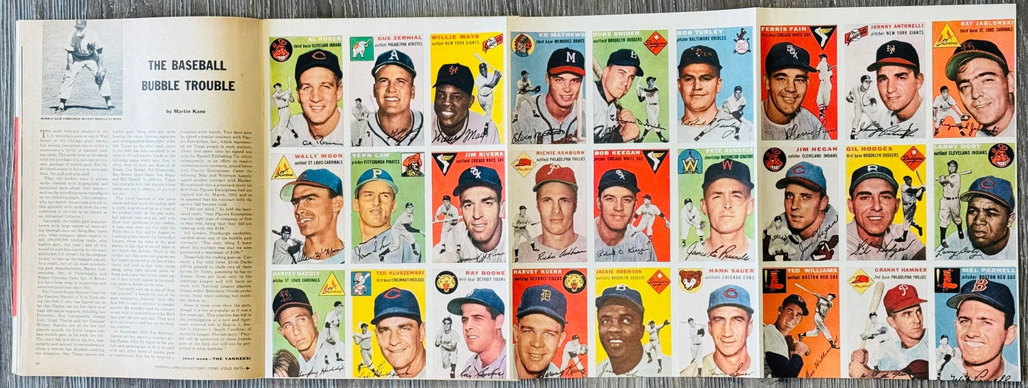 Sports Illustrated Aug 16, 1954 First Issue Complete W/Uncut Baseball Cards And