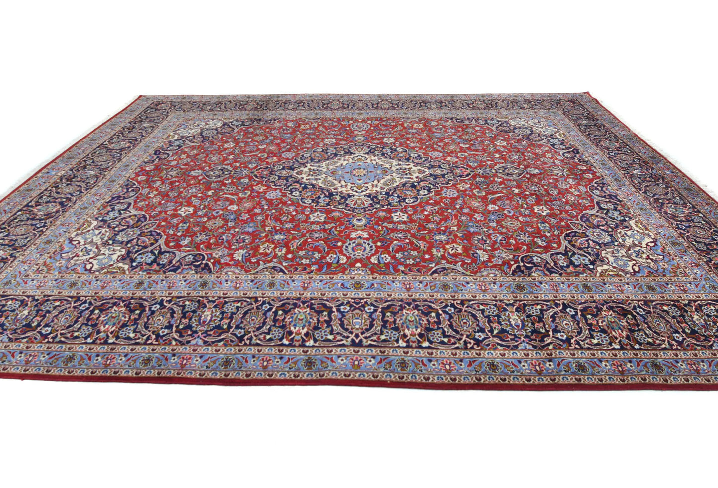 Handmade Vintage Red Oriental Rug 10X13 Ft