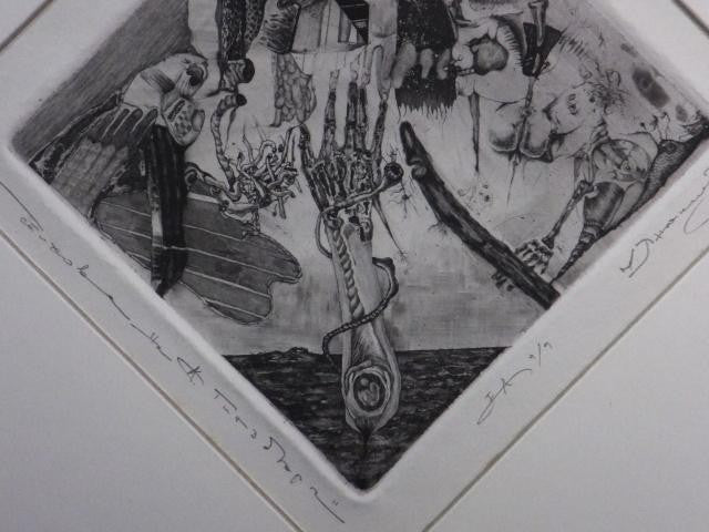 Nikolai Yanakiev "For Allen Ginsbergs Verse" Etching Limited 9/9 Signed Framed
