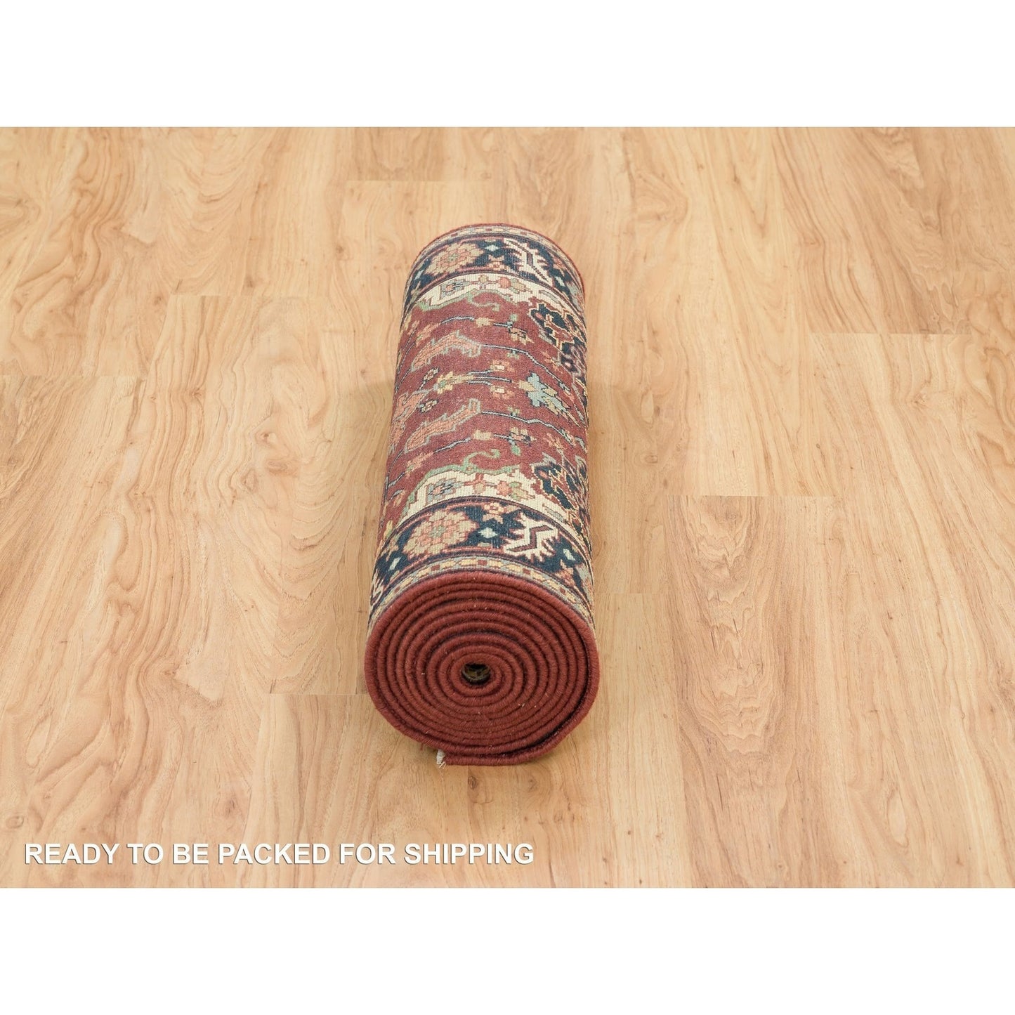 2'7"X12' Red Hand Knotted Saroogh Re-Creation 100% Wool Runner Rug