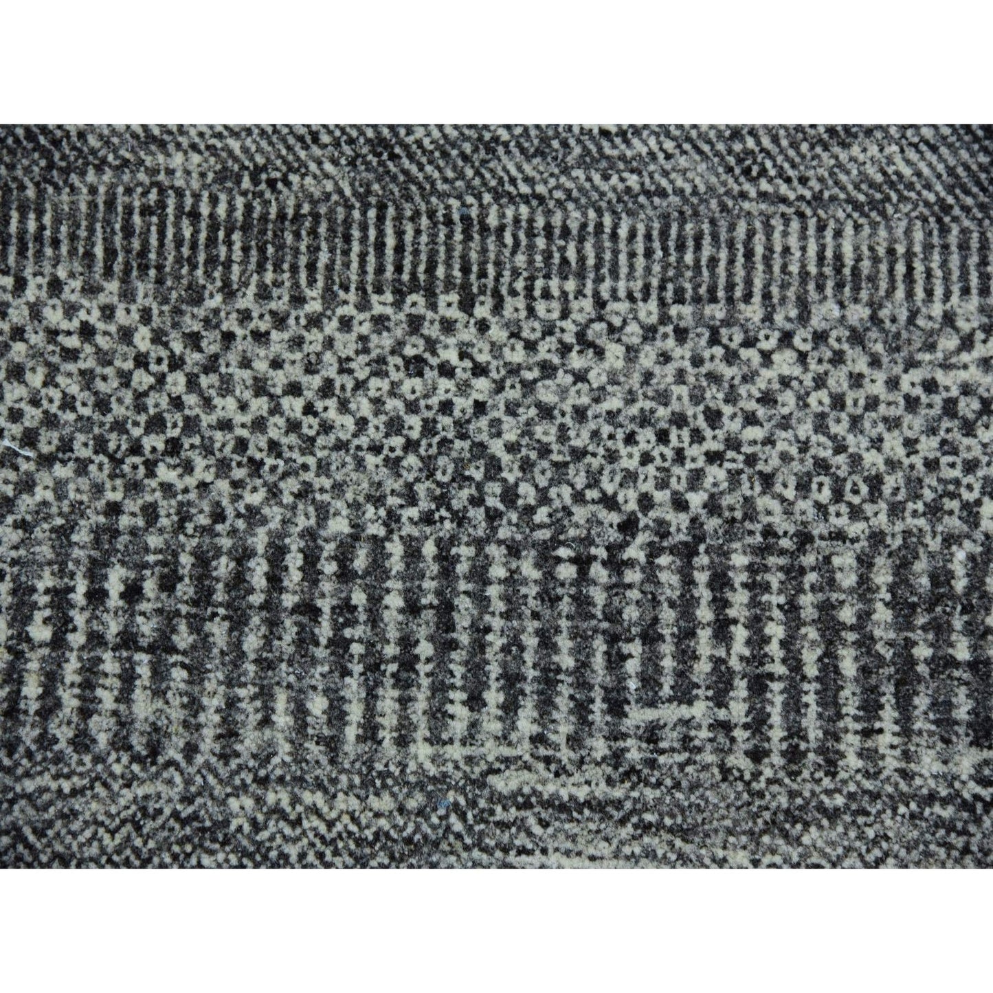 10'X10' Gray Undyed Wool Hand Knotted Grass Design Round Oriental Rug