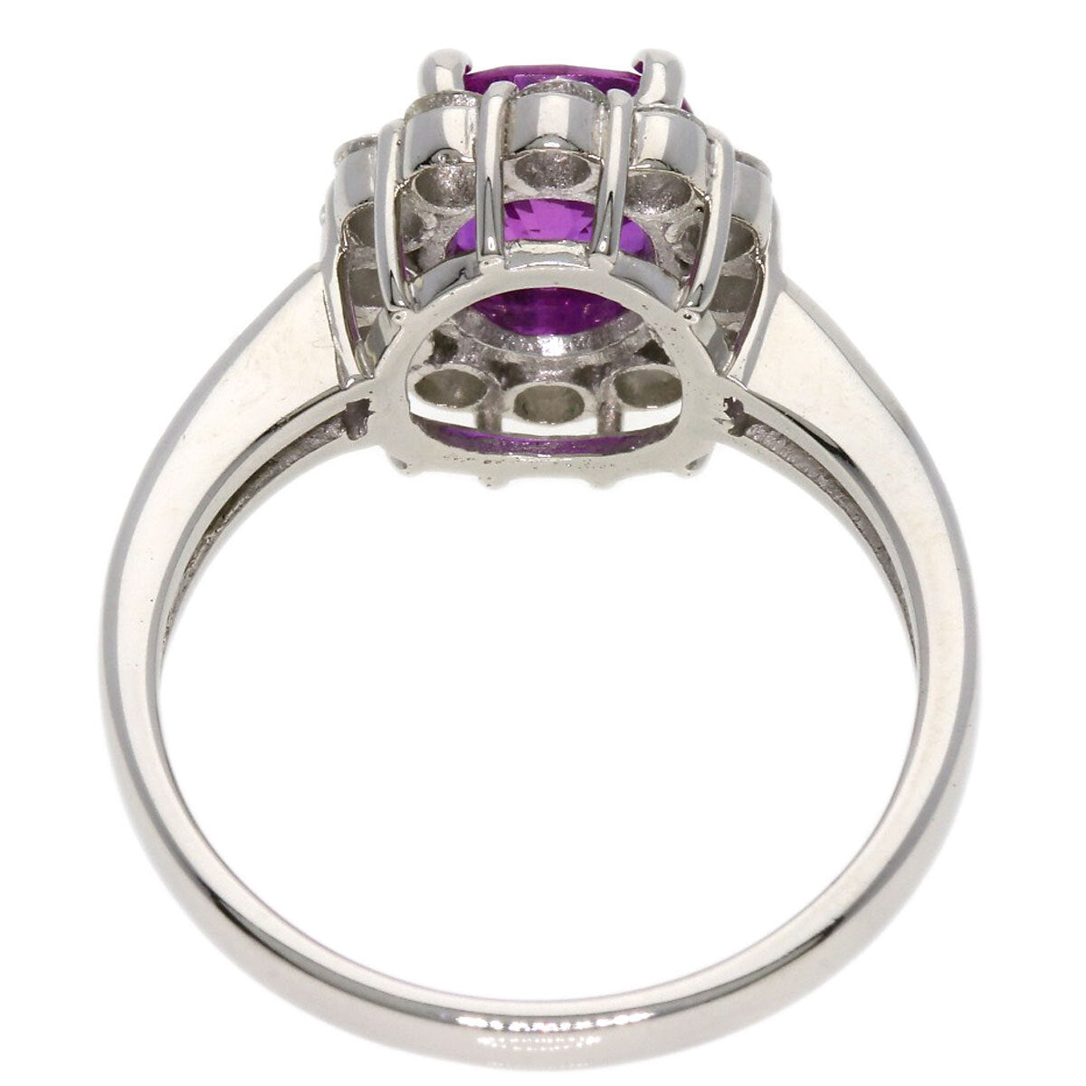 1.87Ct Pink Sapphire Diamond Ring Platinum Pt900