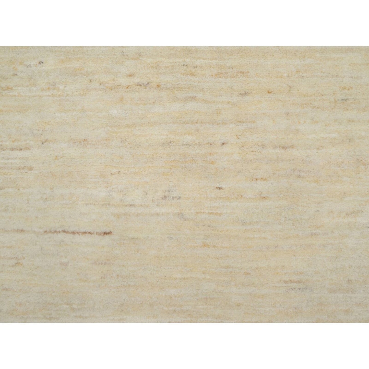 2'4"X11'6" White Plain Design Modern Pure Wool Hand Knotted Runner Rug