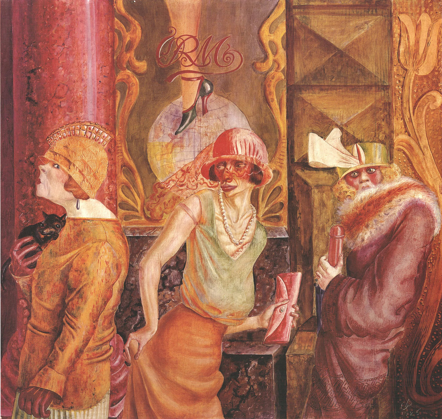 Otto Dix Three Prostitutes On The Street " Poster Modernism Red, Ora