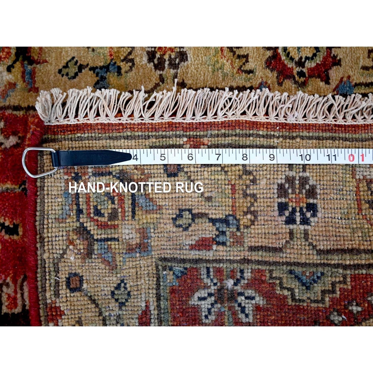 2'7"X12' Red Karjihooz Design Pure Wool Hand Knotted Runner Rug