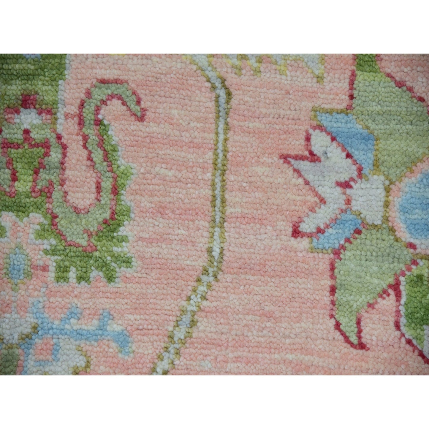 9'1"X12' Champagne Pink Heris Design Hand Knotted 100% Wool Oriental Rug