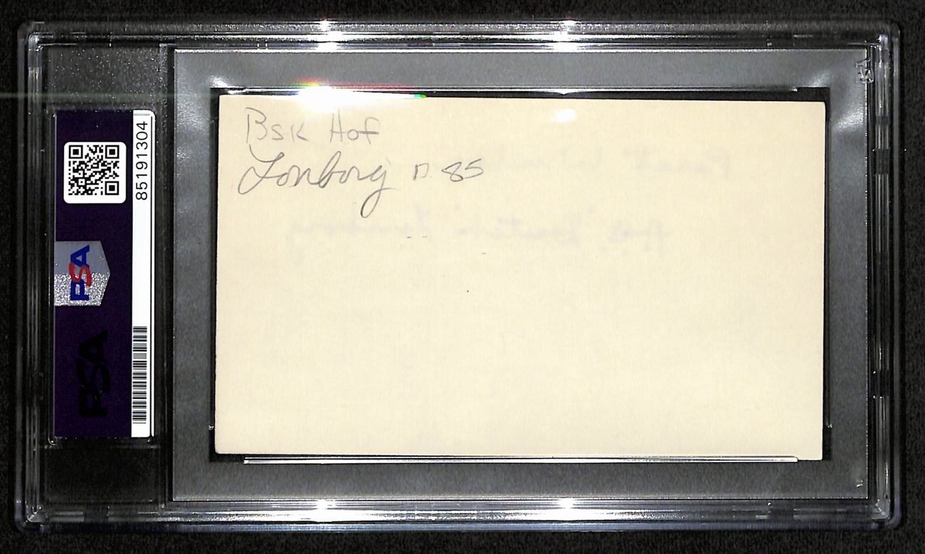 Dutch Lonborg Hof Signed/Inscribed 3X5 Index Card