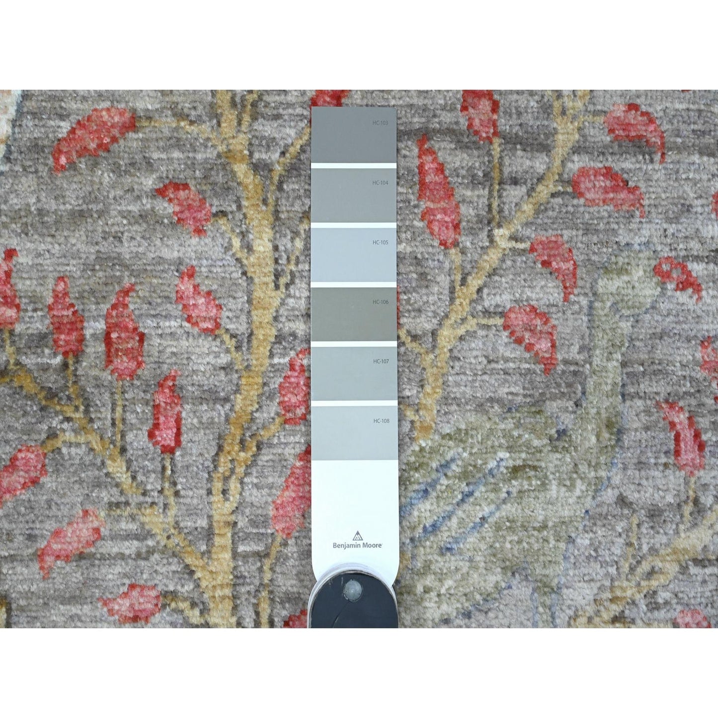 4'2"X20' Fashion Gray Hand Knotted Peshawar Wool Wide Runner Oriental Rug