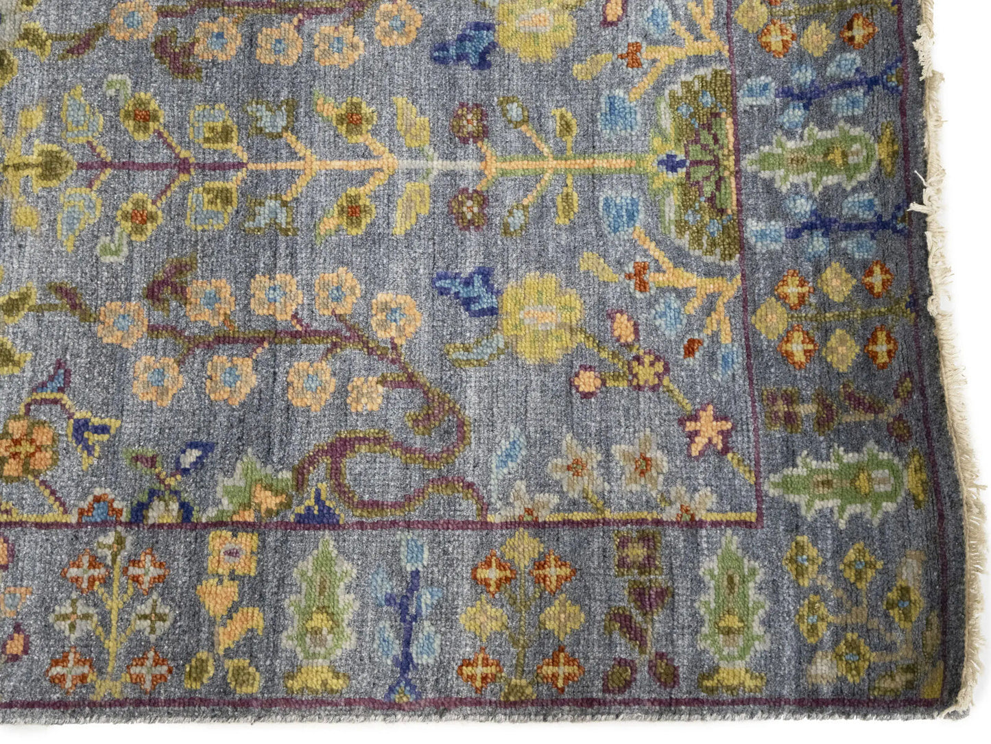 Handmade Tree Of Life Floral Runner Rug Oushak