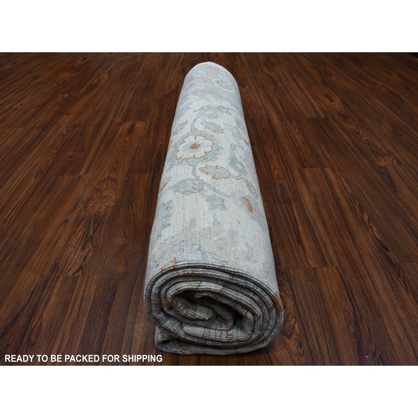 8'X9'9" White White Wash Peshawar Hand Knotted Natural Wool Oriental Rug