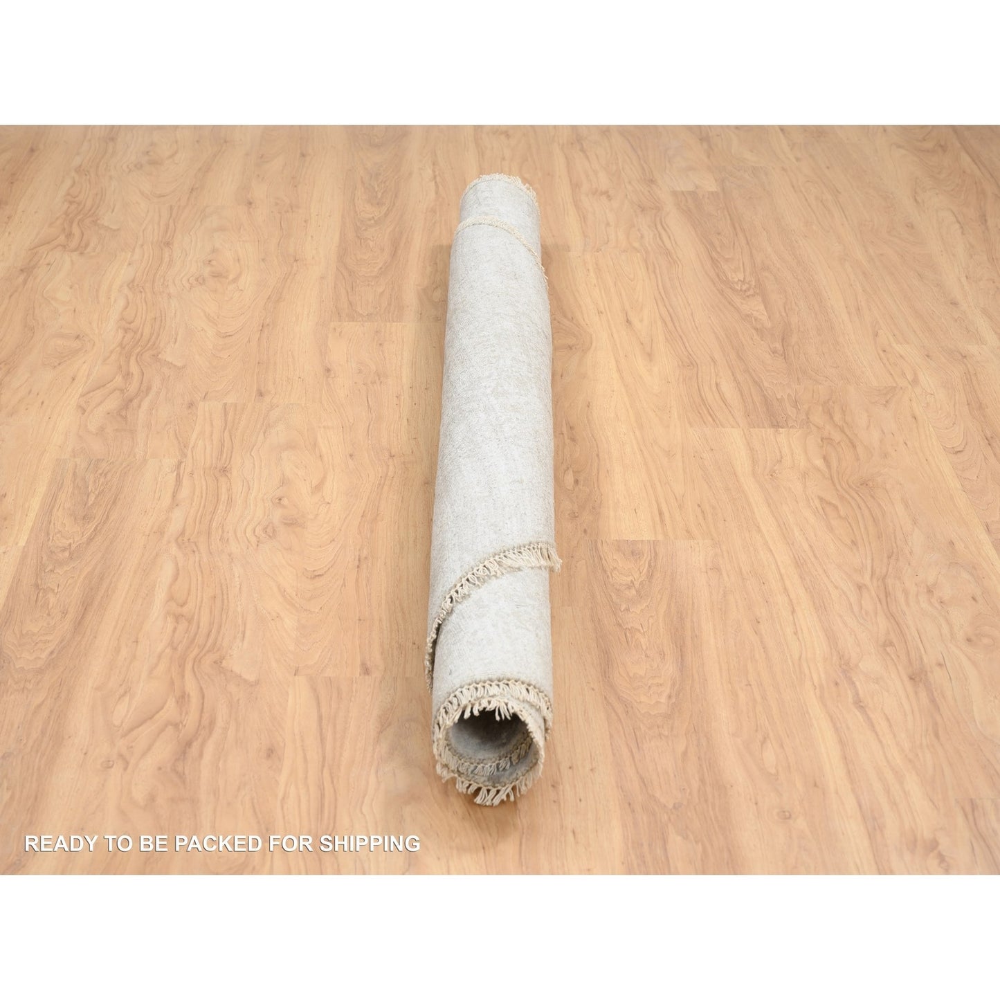 6'7"X6'7" Gray Hand Knotted Broken Farsian Design Wool And Silk Round Rug