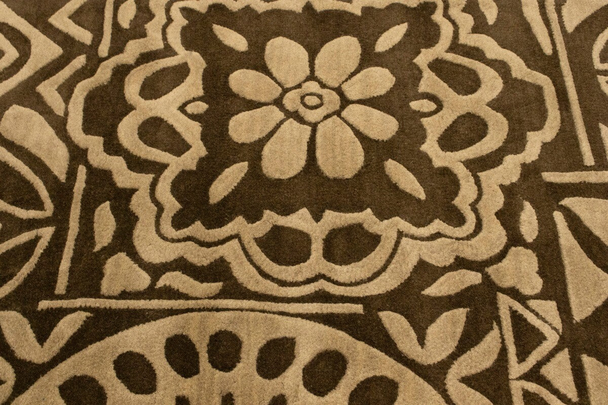 Hand-Tufted Wool Rug Contemporary Pastel Floral