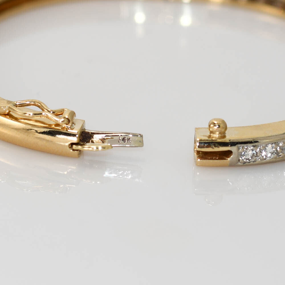 14K Yellow Gold Diamond Bangle Bracelet, 1.50Tdw,