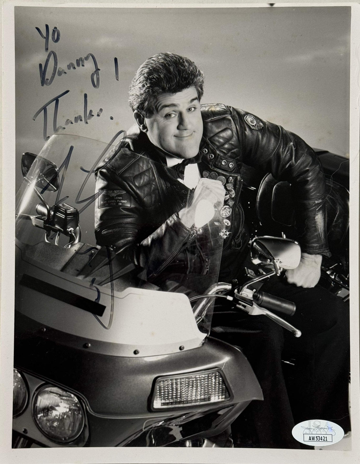 Jay Leno Autographed Celebrity 8X10 Photo (Jsa)