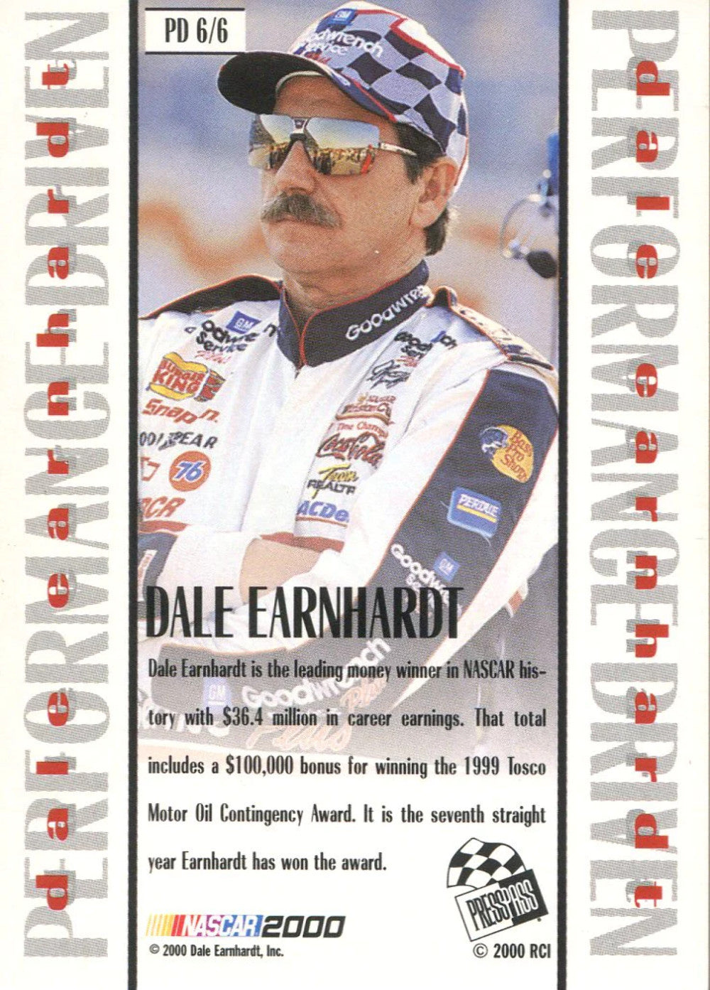 Dale Earnhardt Autographed 2000 Press Pass Racing