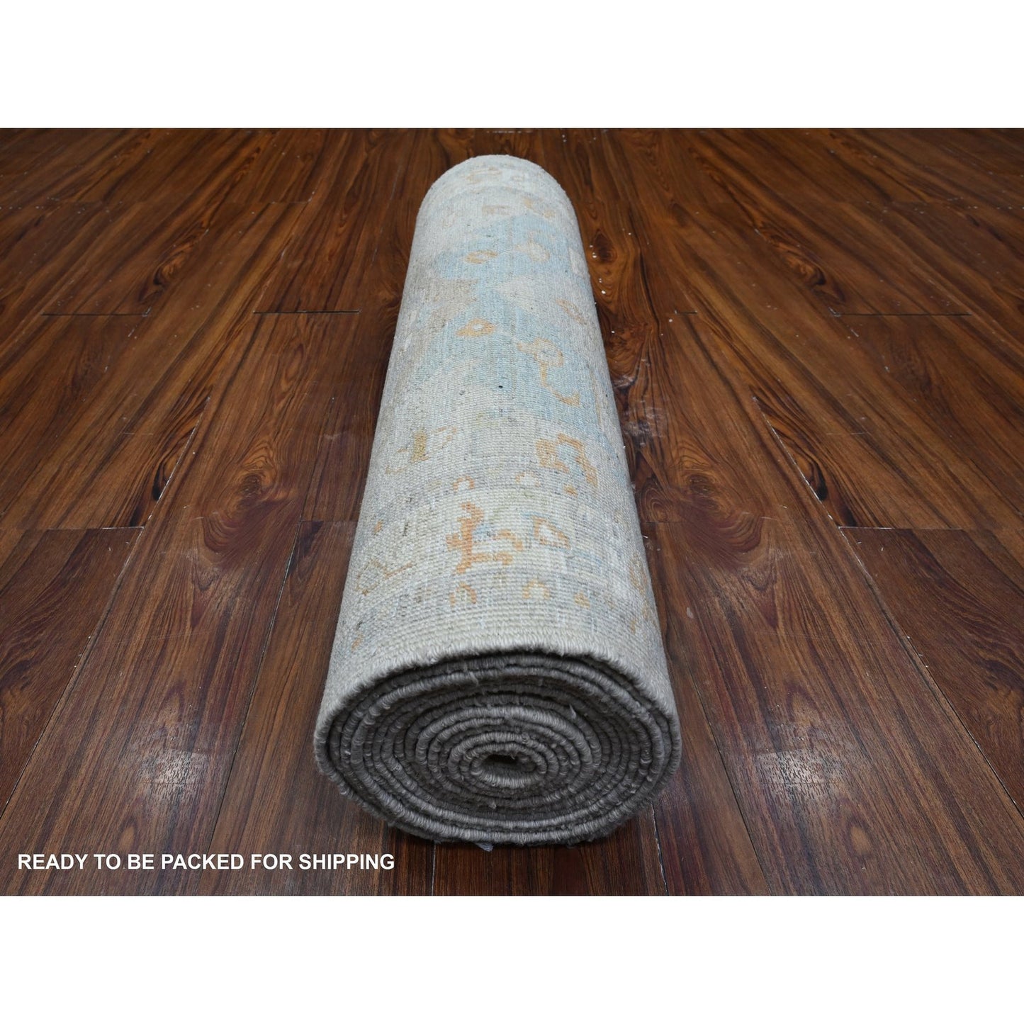 2'6"X18'10" Gray All Over Geometric Leaf Design Xl Runner Oriental Rug