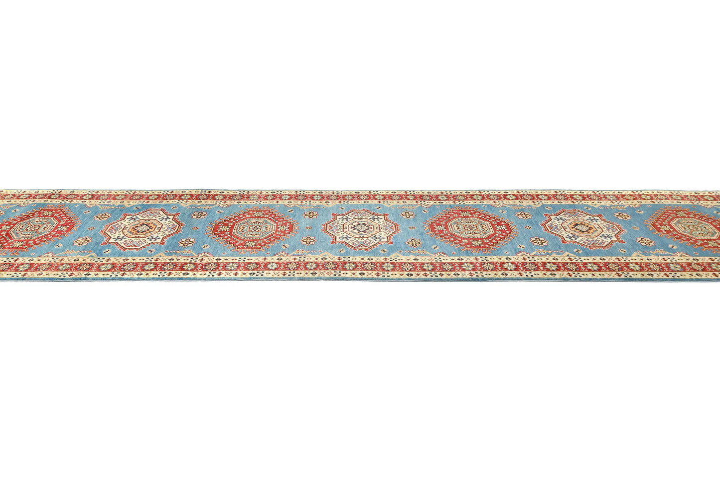 Tribal Geometric Kazak Runner Rug Farmhouse Boho