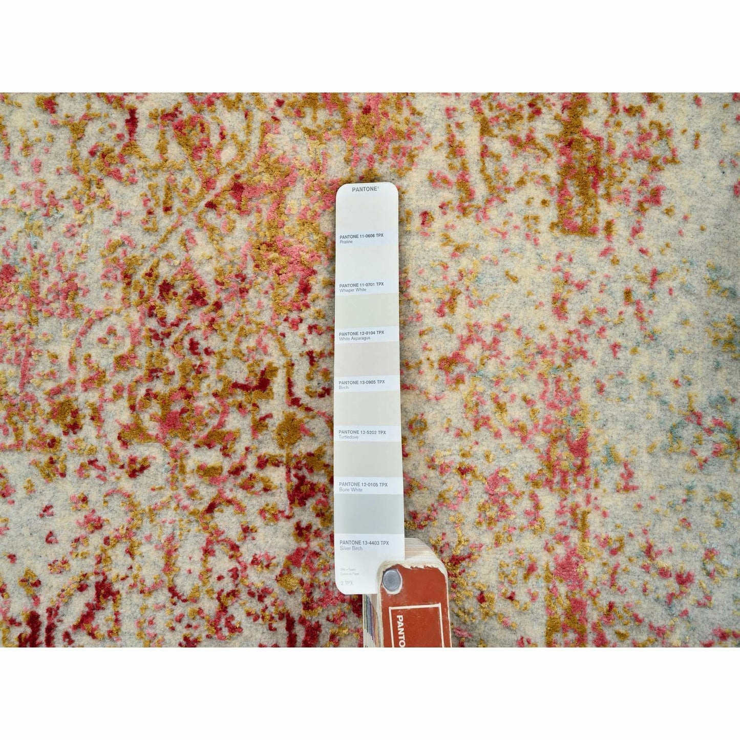 2'6"X11'10" Pink Hand Knotted Farsian Wool And Pure Silk Runner Rug