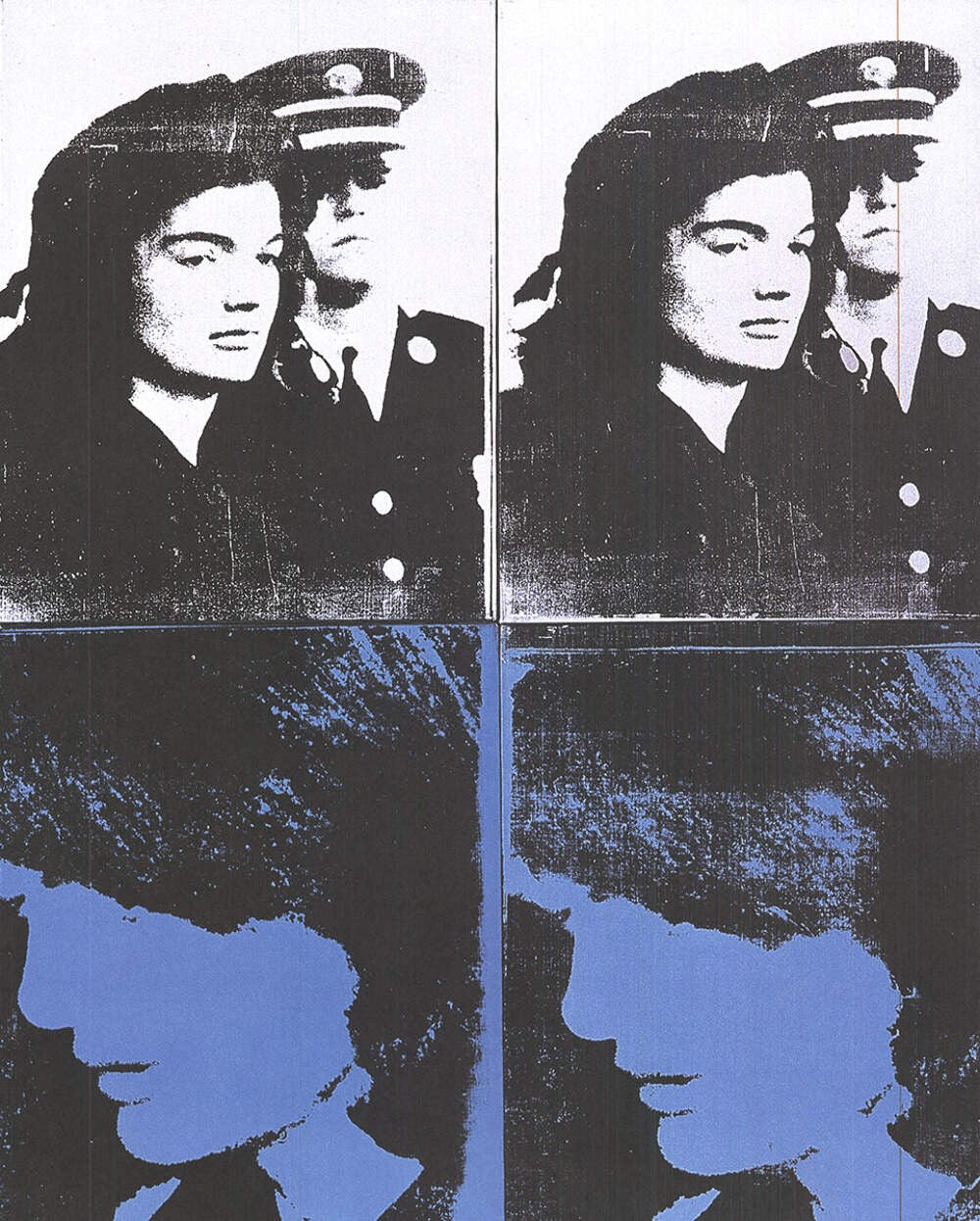 & ANDY WARHOL The Three phases of Jackie 34.5" x 26.5" Poster 1989 Pop Art Black
