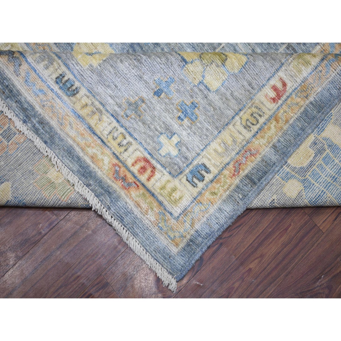 12'X16' Cadet Gray, Wool Hand Knotted, Afghan Angora Oushak Oversized Rug
