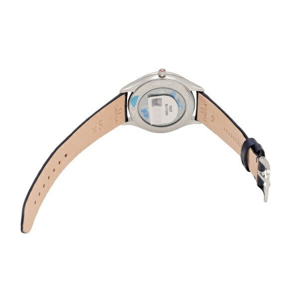 Omega De Ville Trsor 428.18.36.60.03.001 Blue Leather Women'S Watch New In Box