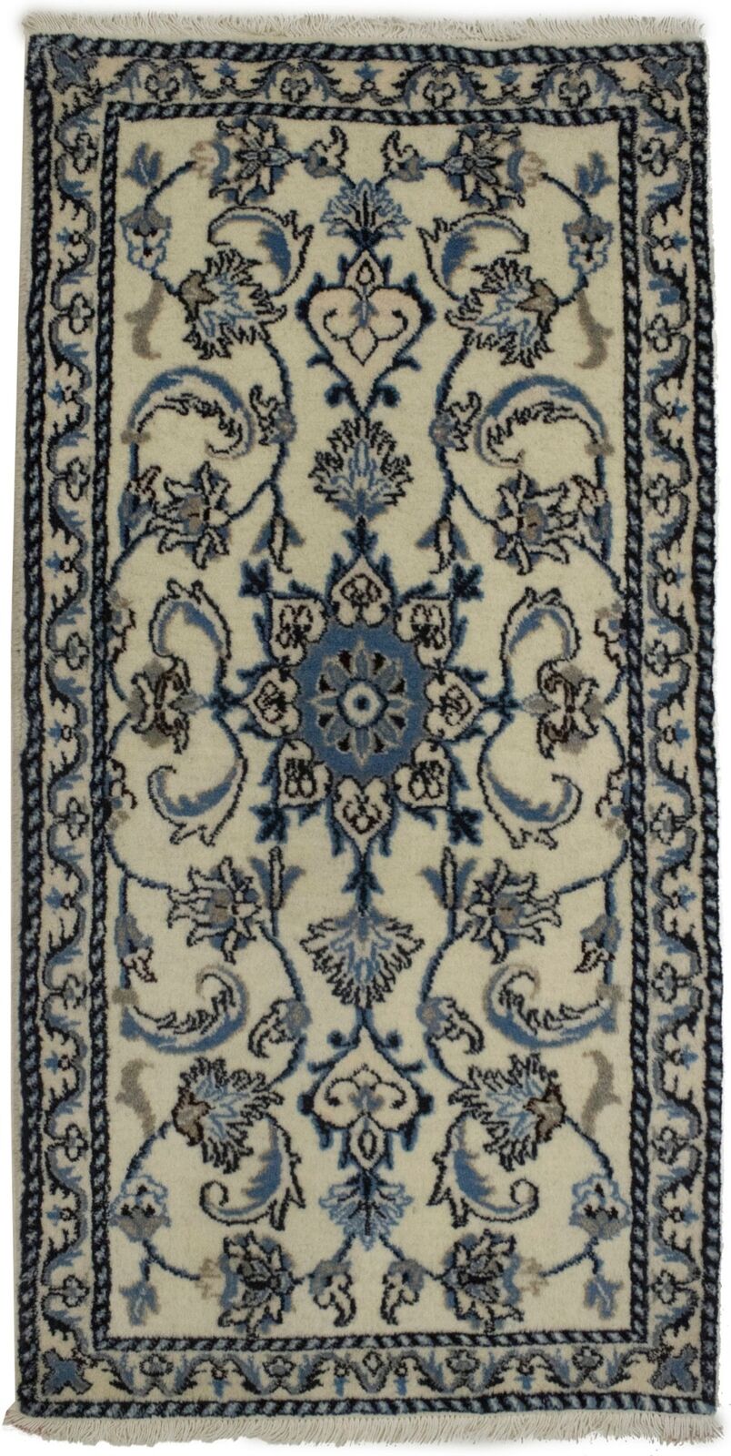 Handmade Nain Oriental Rug Small Plush Carpet