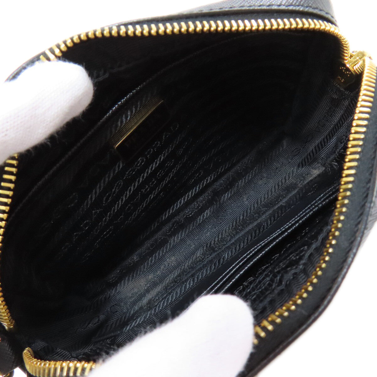 Prada 1Bh036 Shoulder Bag Logo Safiano