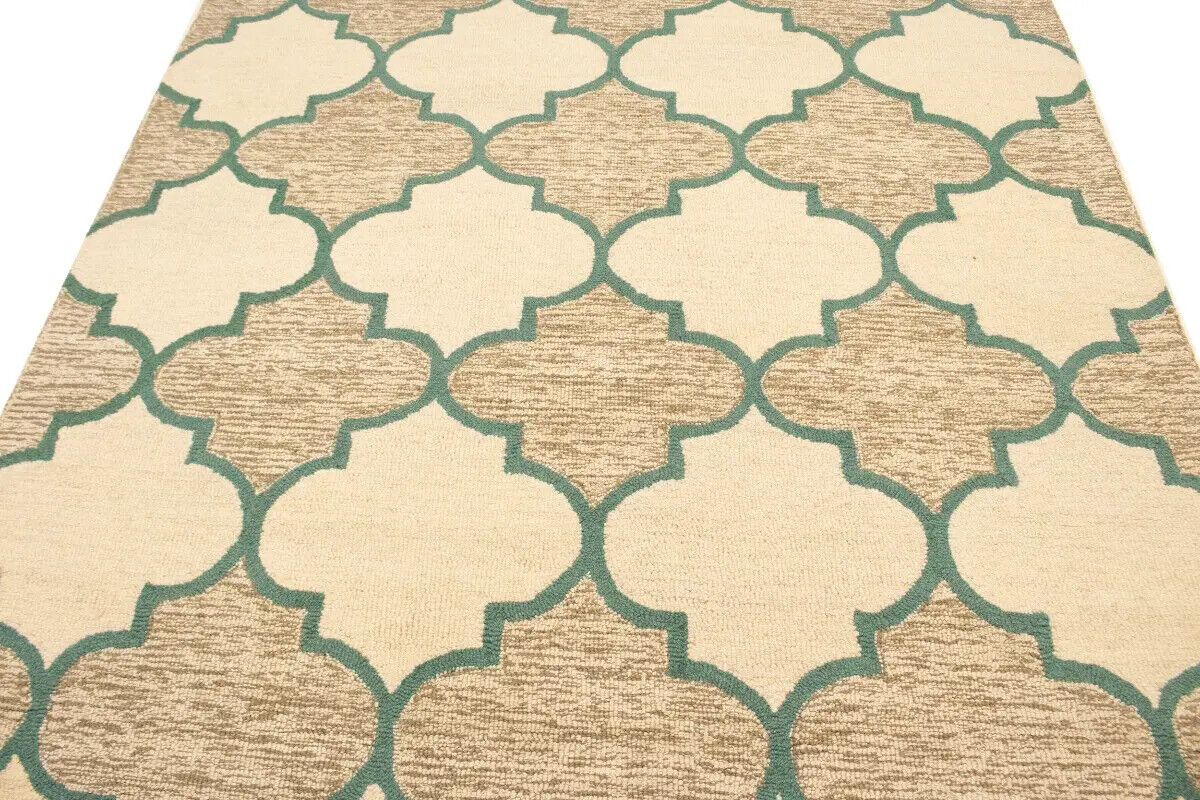 Multicolored Trellis Design 5X8 Hand-Tufted