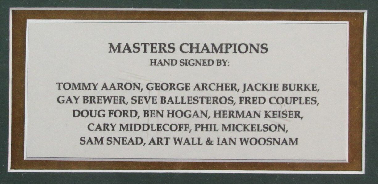 Masters Champions Multi Autographed 14 Cut Cards