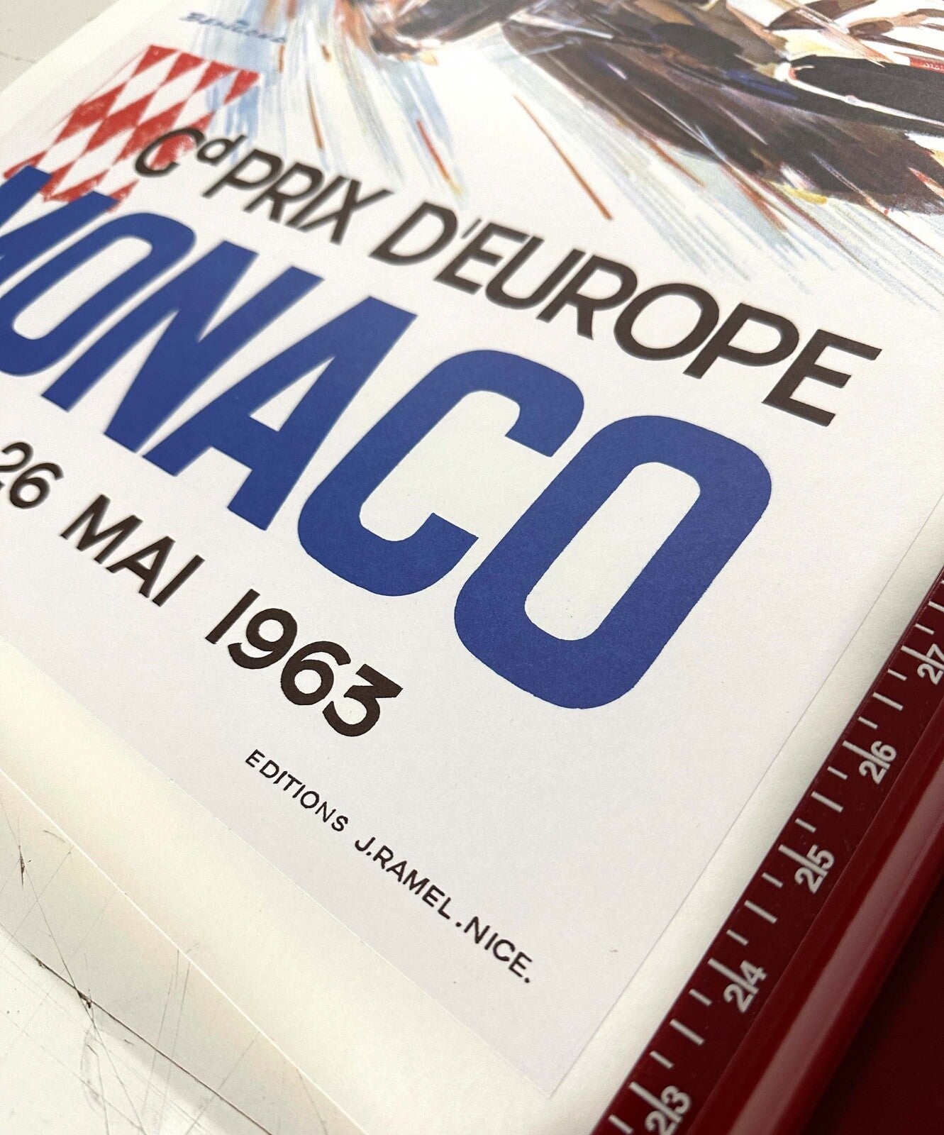 Monaco Grand Prix 1963 Beligond Vintage French Automobile Racing Poster