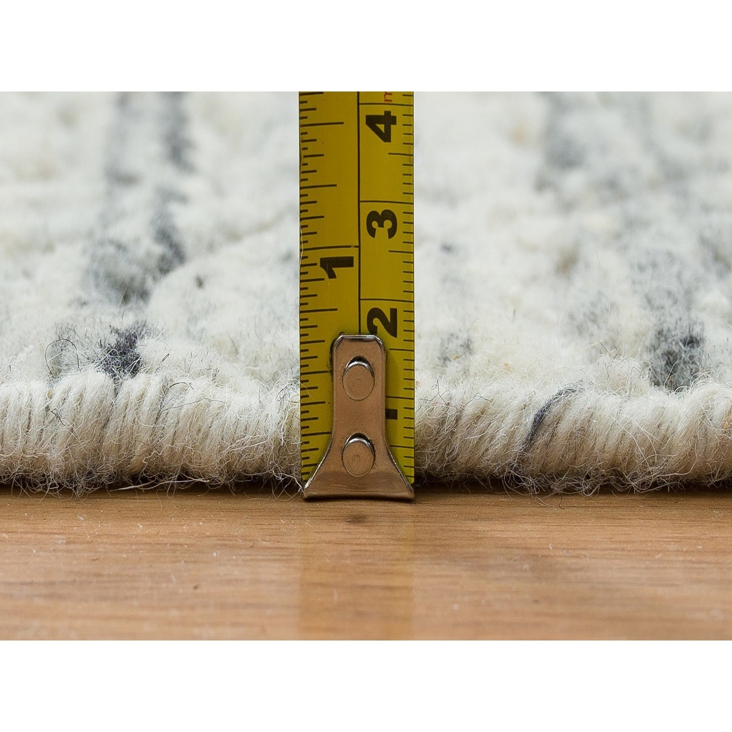 11'9"X11'9" Beige Organic Wool Modern Design Hand Loomed Round Rug