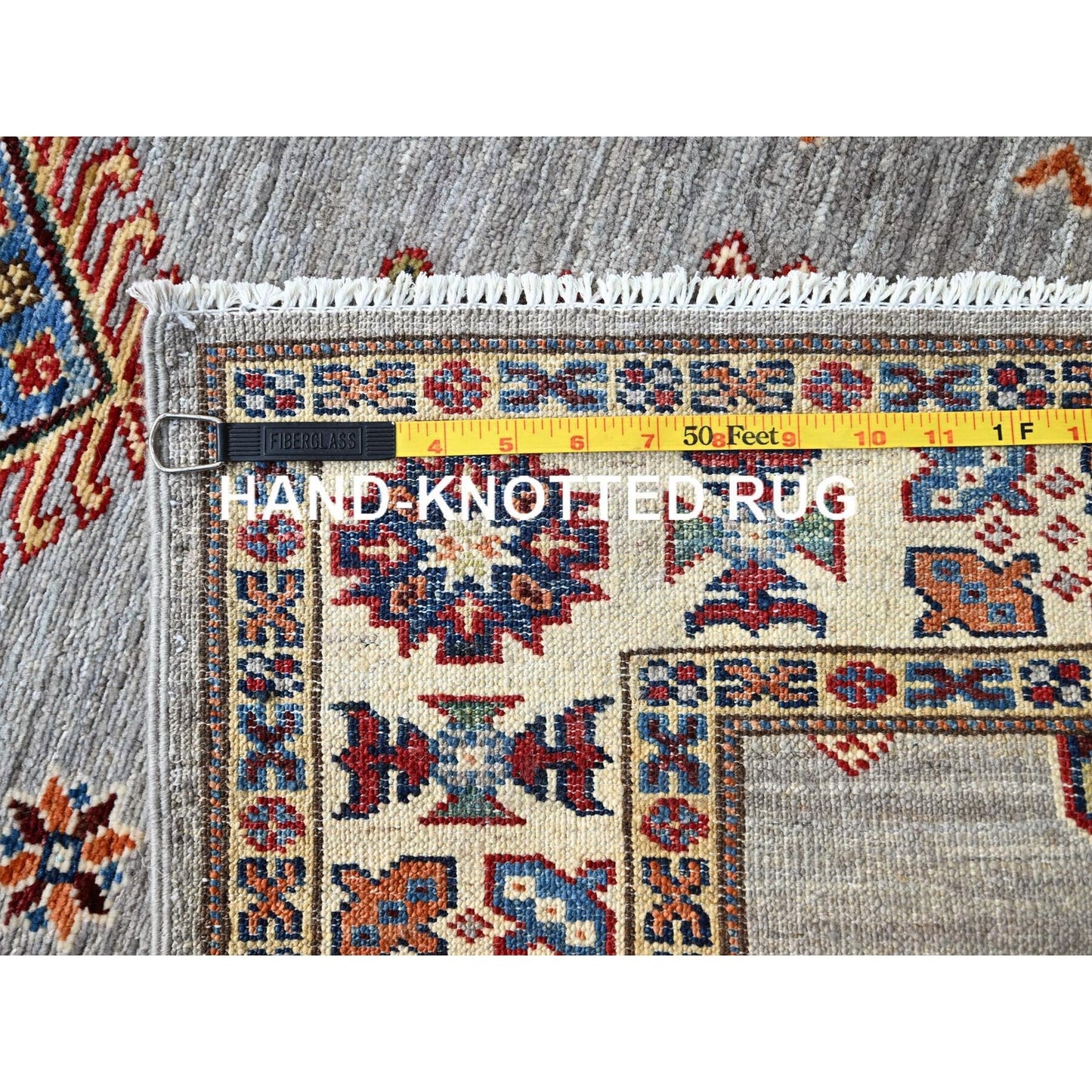 2'9"X18'2" Jubilee Gray Wool Afghan Super Kazak Xl Runner Oriental Rug