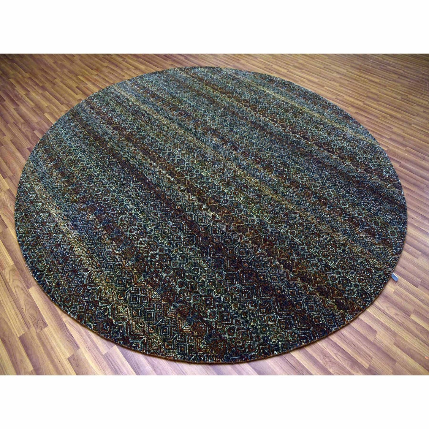 9'10"X9'10" Brown Hand Knotted Kohinoor Herrita Design Wool Round Rug