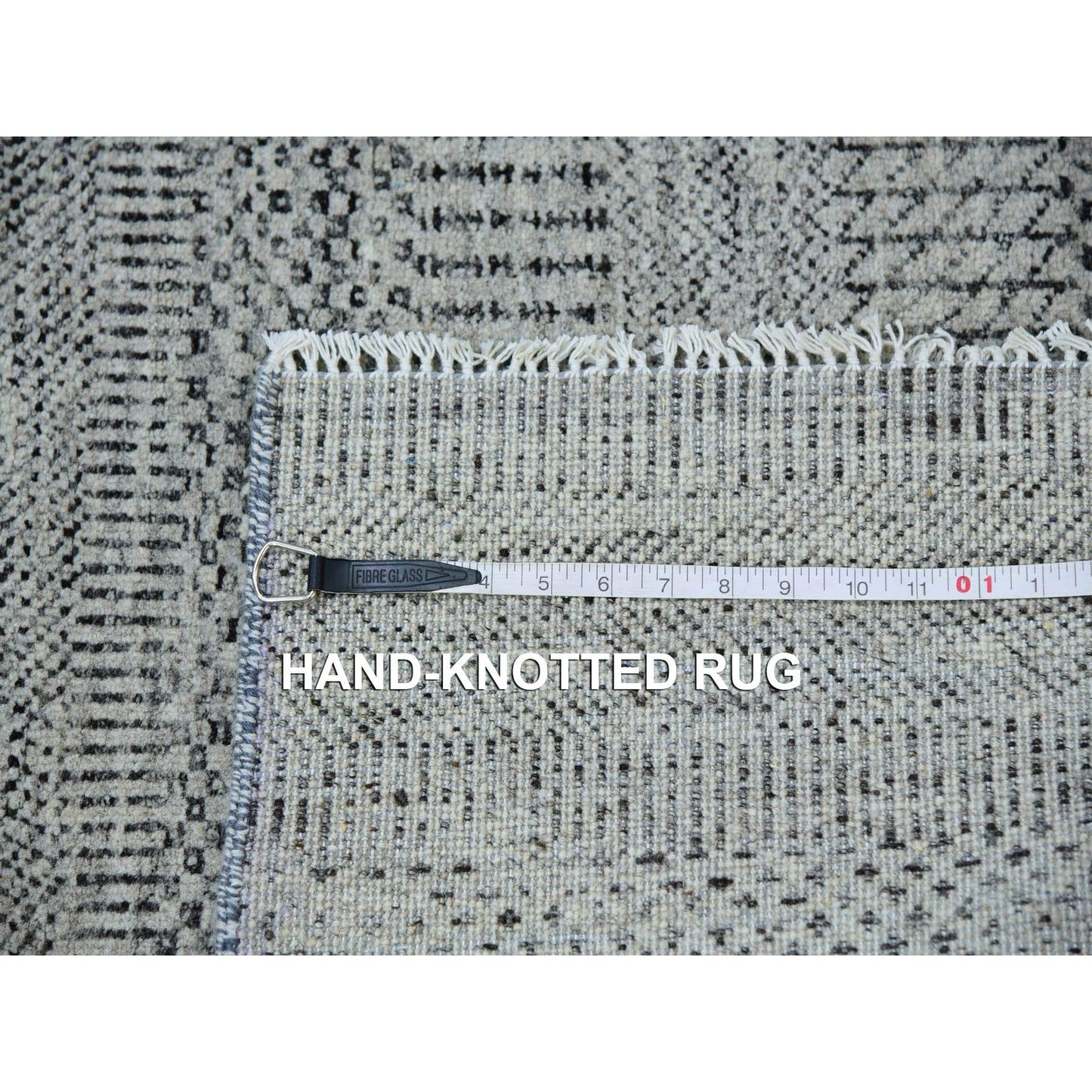 2'7"X18'4" Sabre Gray Modern Undyed Grass Wool Xl Runner Oriental Rug